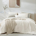 Wrensonge Queen Comforter Set - 7 Pieces White Soft Bed In A Bag Queen With Fitted Sheet, Flat Sheet, 2 Pillow Shams, And 2 Pill