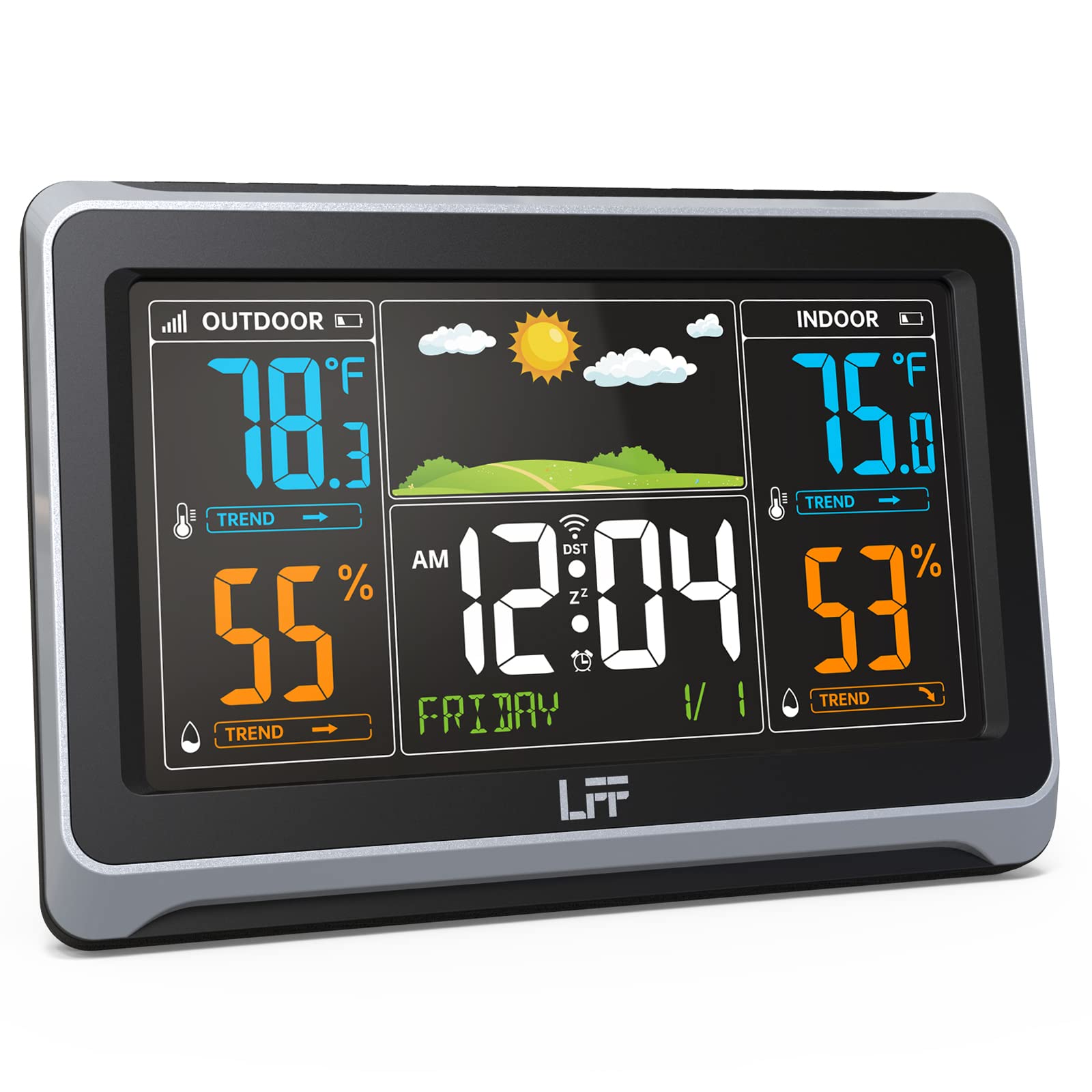 Weather Stations Wireless Indoor Outdoor, Lff Weather Station Indoor Outdoor Thermometer Wireless, Color Display Digital Weather