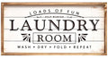 JUMBO HUMBLE Large Laundry Sign for Laundry Decor, Loads of Fun Laundry Room Wooden Sign, 24 x 12 Inches Wood Framed Farmhouse L