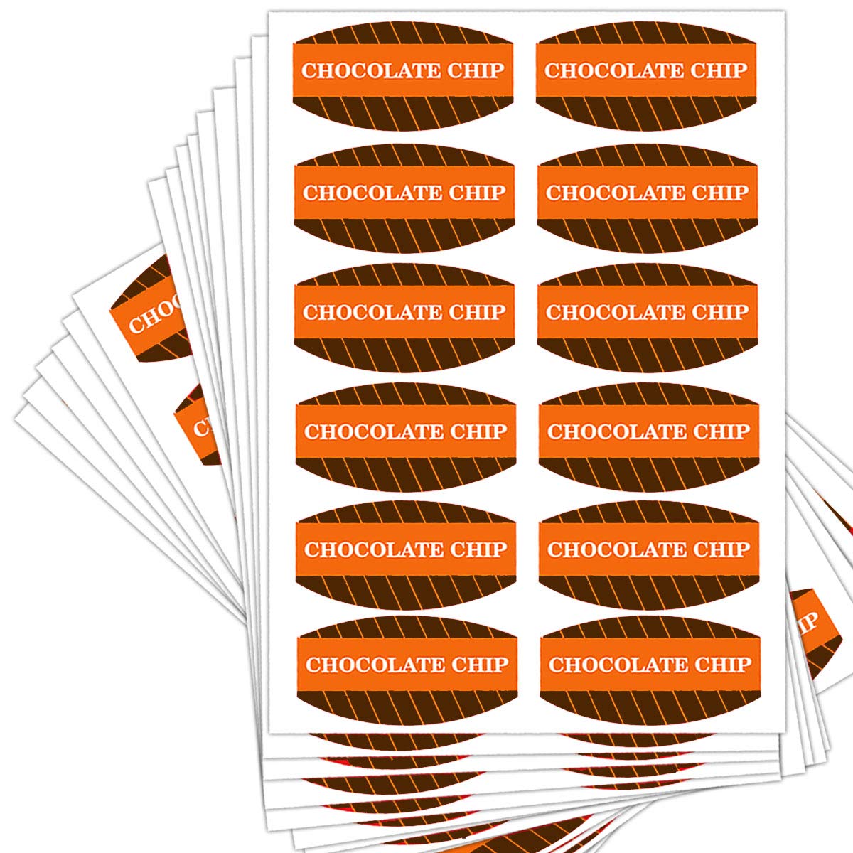 Youok Chocolate Chip Grocery Store Food Labels,Gift Stickers,Party Stickers,Wedding Favour Lables,Oval Shape 504 Total Adhesive