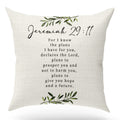 Bible Verse Throw Pillow Cover Cushion Case, Blessing gift, Scripture Art, Scripture Sayings, Bible Quote, Jeremiah 29:11, Churc