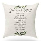 Bible Verse Throw Pillow Cover Cushion Case, Blessing gift, Scripture Art, Scripture Sayings, Bible Quote, Jeremiah 29:11, Churc