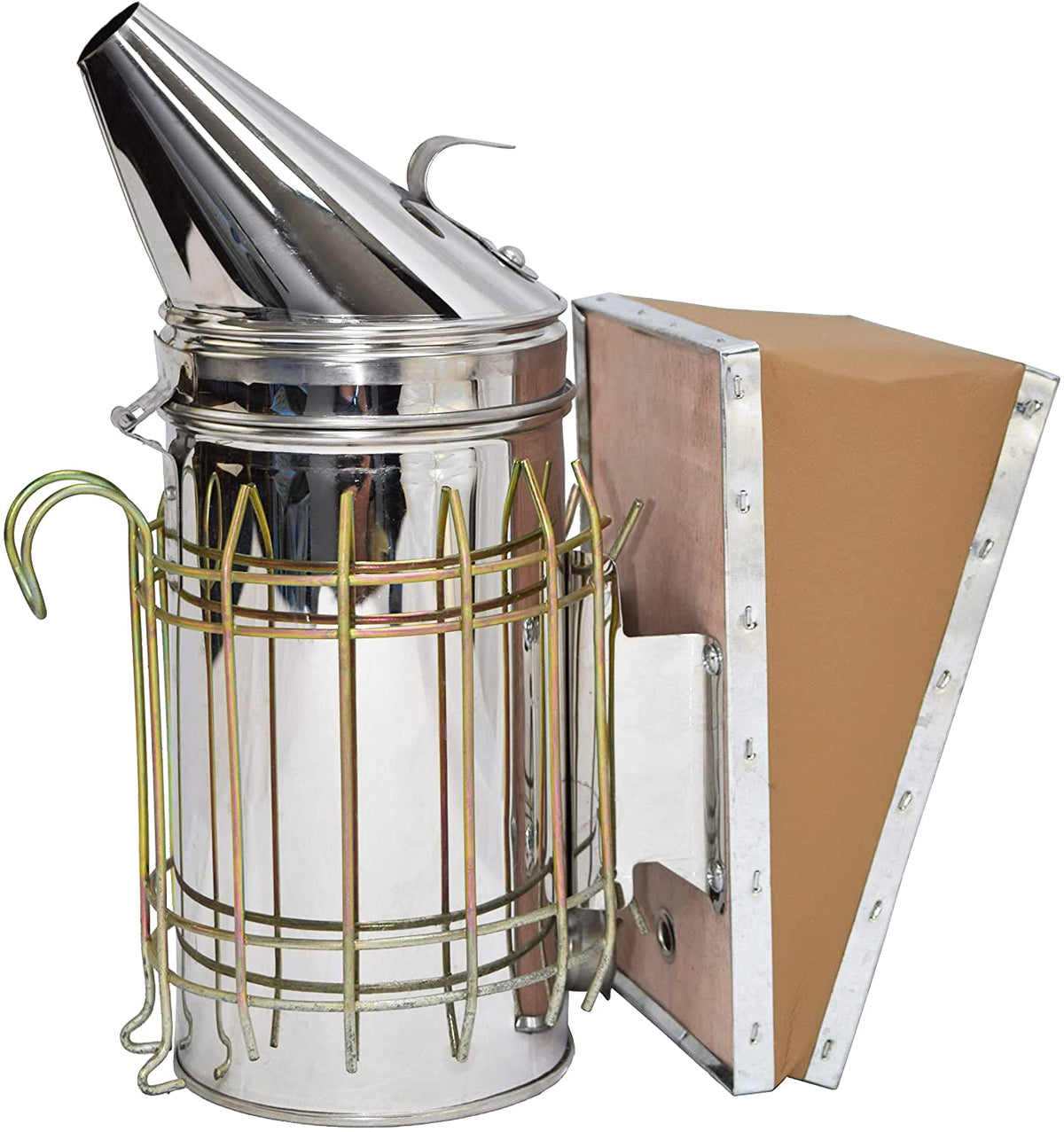 Vivo Large Stainless Steel Bee Hive Smoker With Heat Shield, Beekeeping Equipment Bee-V001L