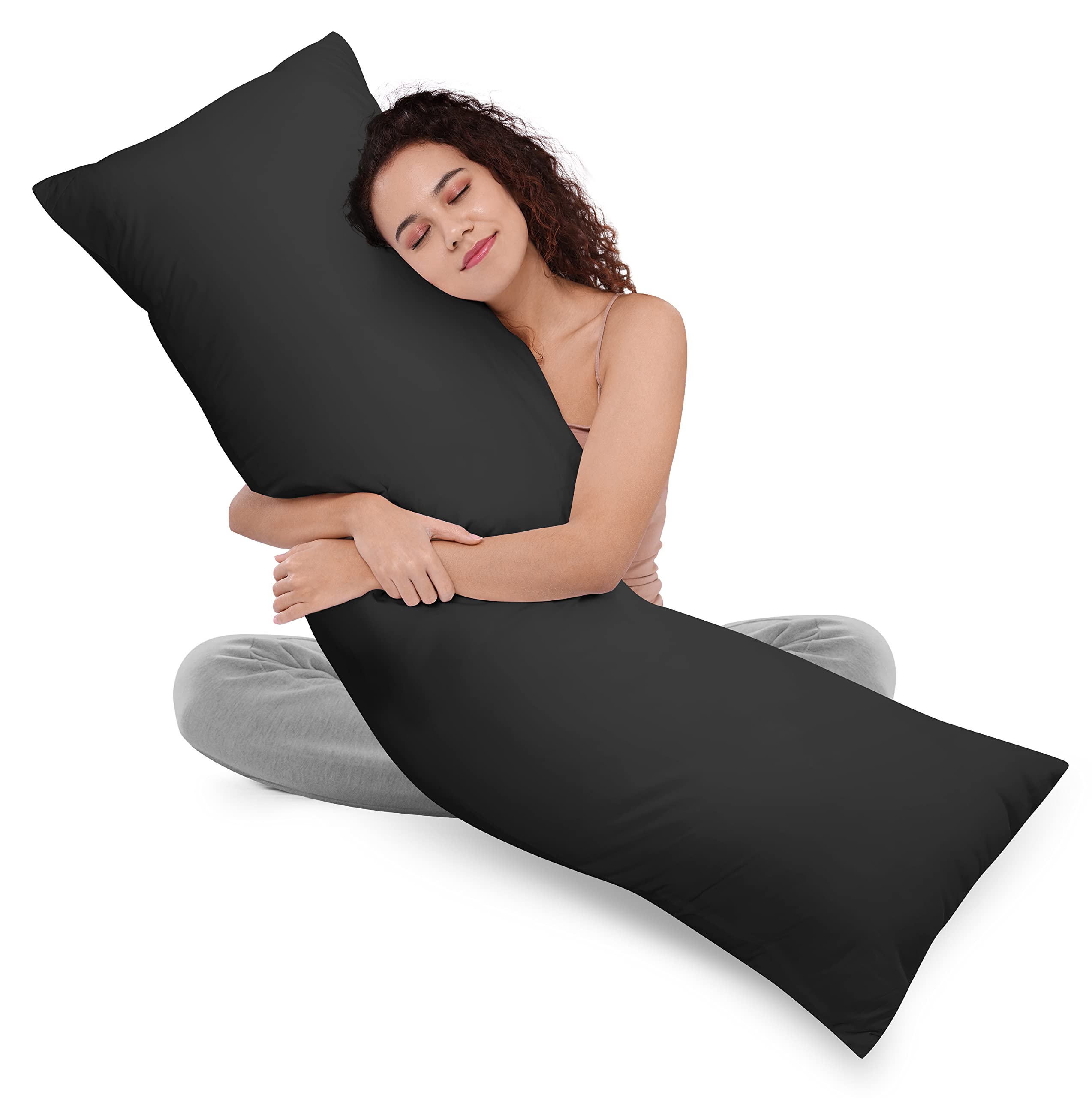 Utopia Bedding Full Body Pillow For Adults (Black, 20 X 54 Inch), Long Pillow For Sleeping, Large Pillow Insert For Side Sleeper