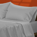 Texas Linen Co. Luxury Egyptian Cotton California King Stripe Sheet Set, 600 Thread Count Extra Long Staple 4 Pc Set, Cal King S