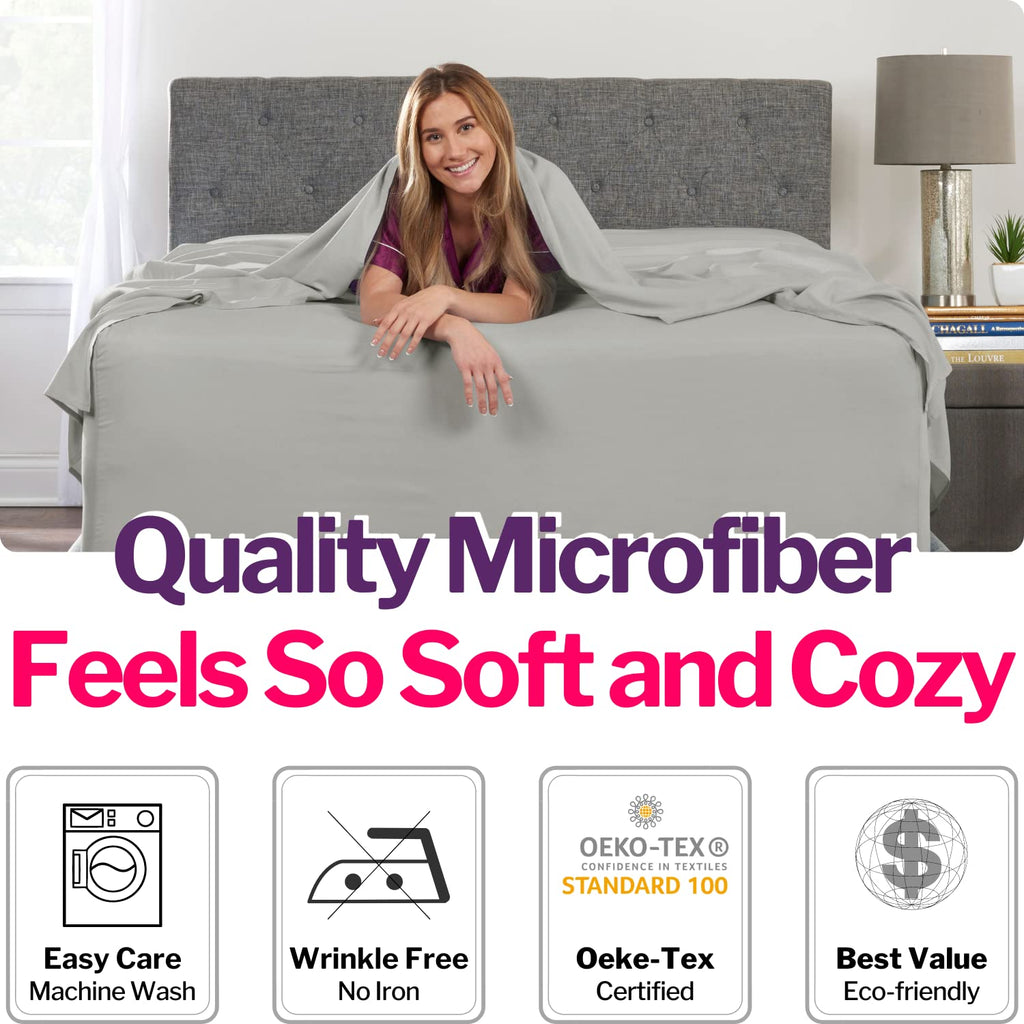 Deep Pocket Queen Bed Sheets - 4-Piece Includes: Real 16    Inch Extra Deep Pocket Fitted Sheet [Best-Fit For 14   -18 Mattress]