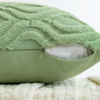 Miulee Sage Green Throw Pillow Covers 20X20 Inch, Soft Spring Plush Faux Wool Couch Pillow Covers Set Of 2 Decorative Farmhouse Boho Throw Pillows For Sofa Living Room Bed