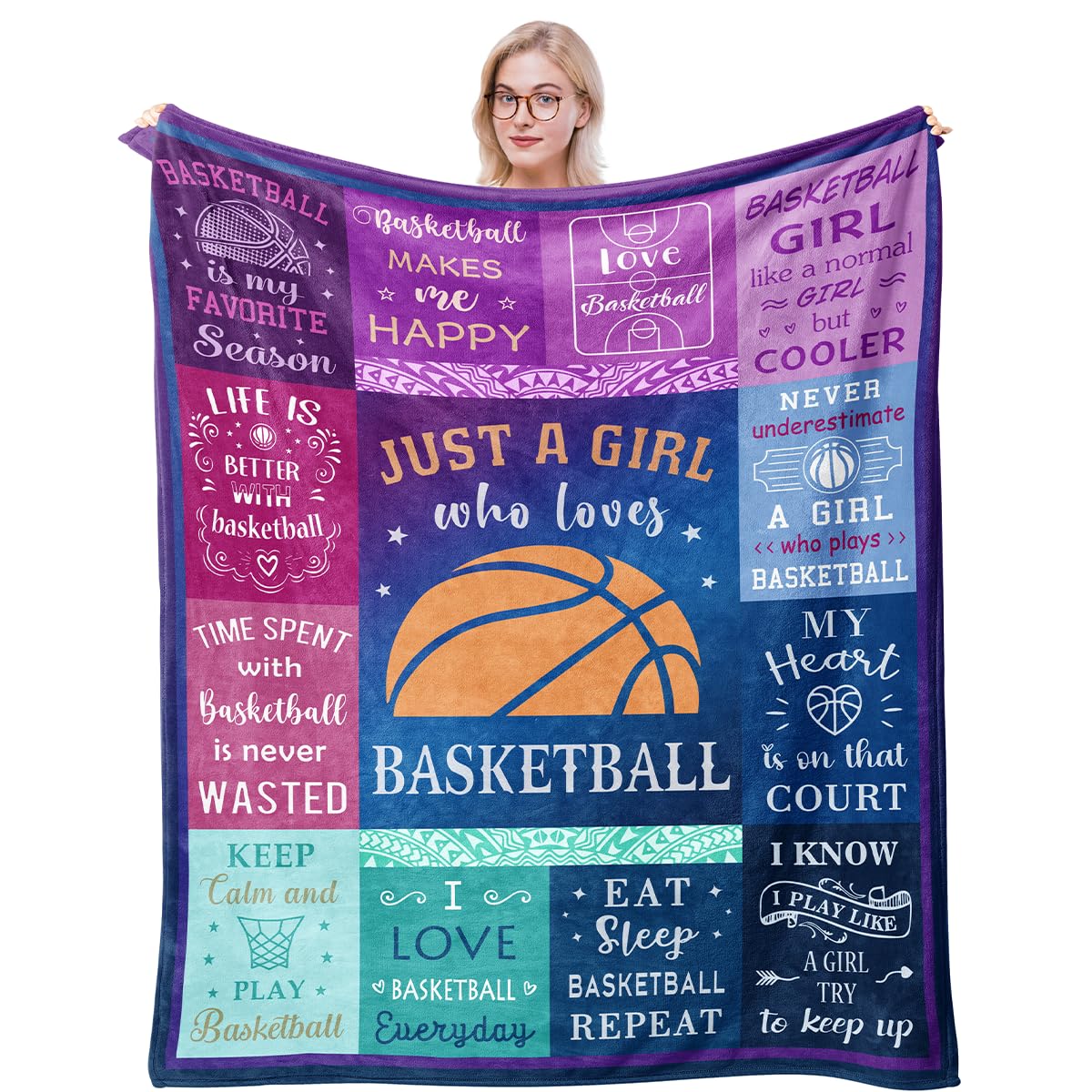 Solzien Basketball Gifts Blanket 50'X60', Basketball Gifts For Girls, Basketball Stuff For Girls, Basketball Team/Lover Gifts,