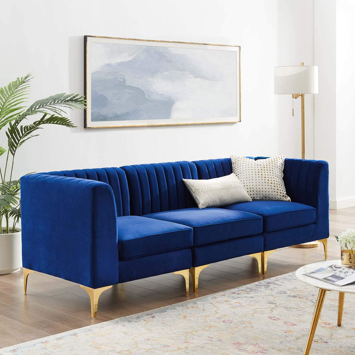 Modway Triumph, 3-Seater Sofa, Navy