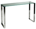 Cortesi Home Remi Contemporary Glass Console Table With Chrome Finish