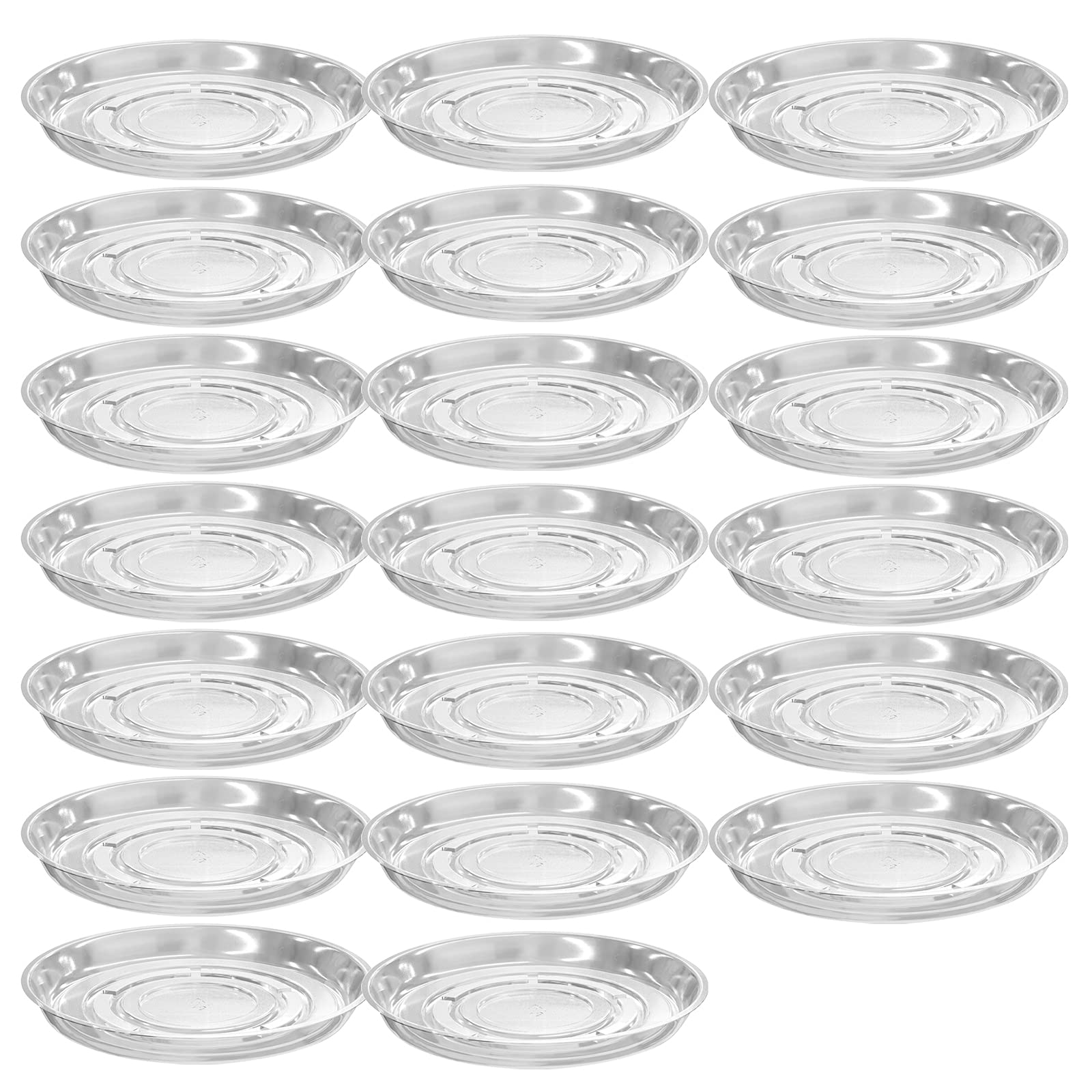 20 Pack Clear Plastic Plant Saucers (6 Inch) Drip Trays Plant Plate Dish For Indoor Planters Flower Pots, Bulk