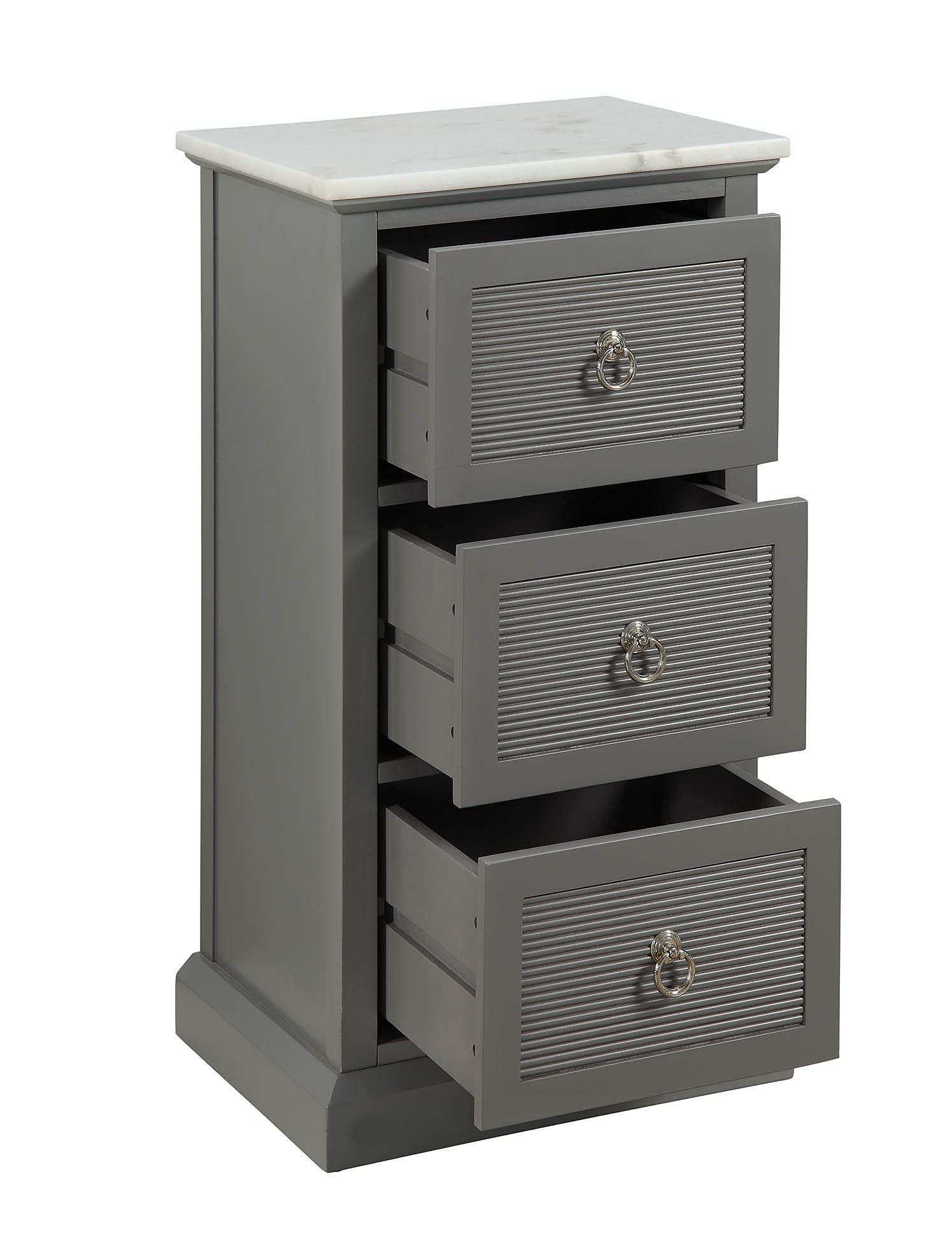 HomeRoots MDF, Marble(Degree:B) 16&quot; X 13&quot; X 30&quot; Grey MDF Cabinet