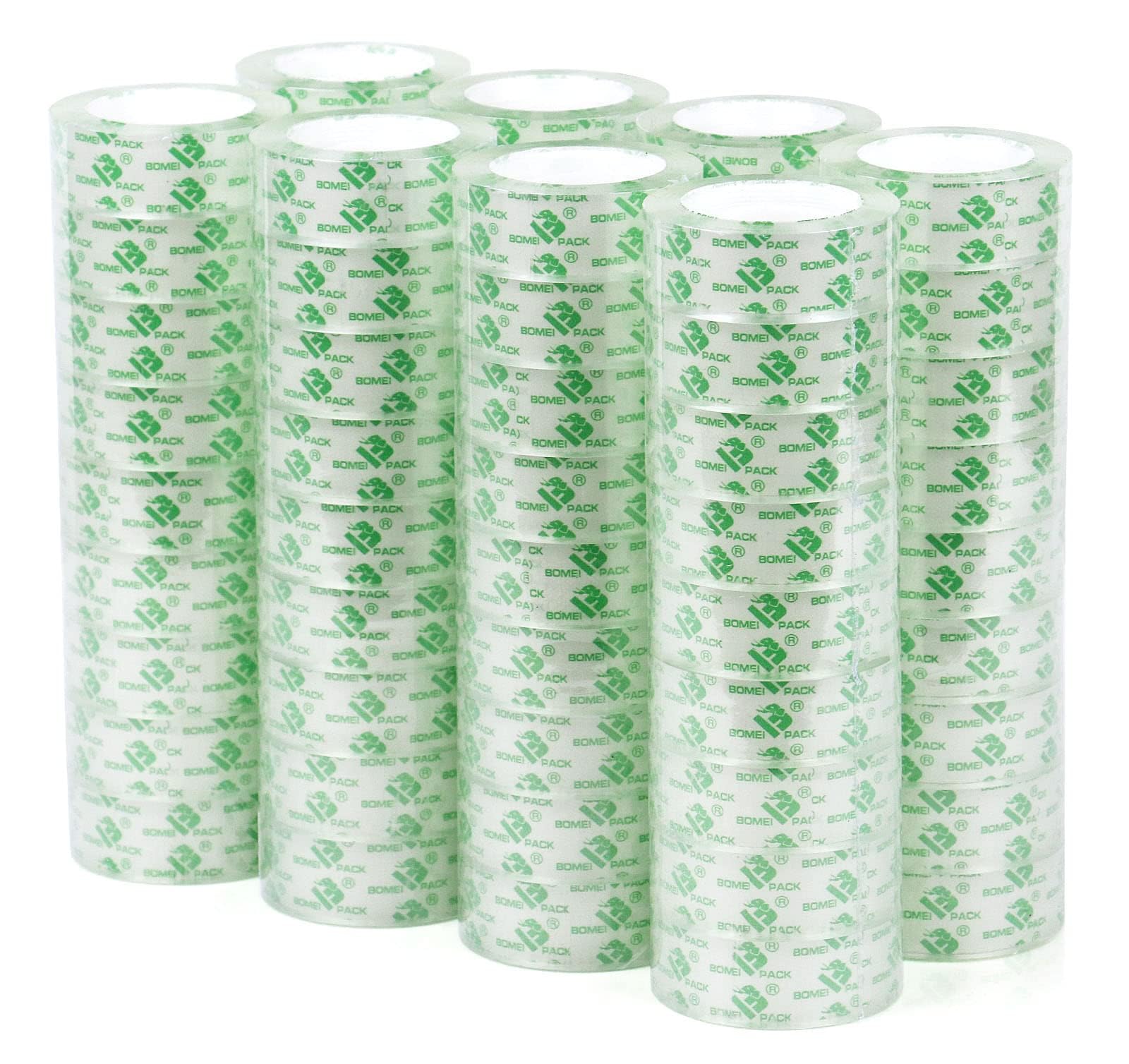 Bomei Pack 72Rolls Crystal Clear Tape Refills, Bulk Transparent Tape For Dispenser, Office Tape For Home And School, 3/4Inch X 1