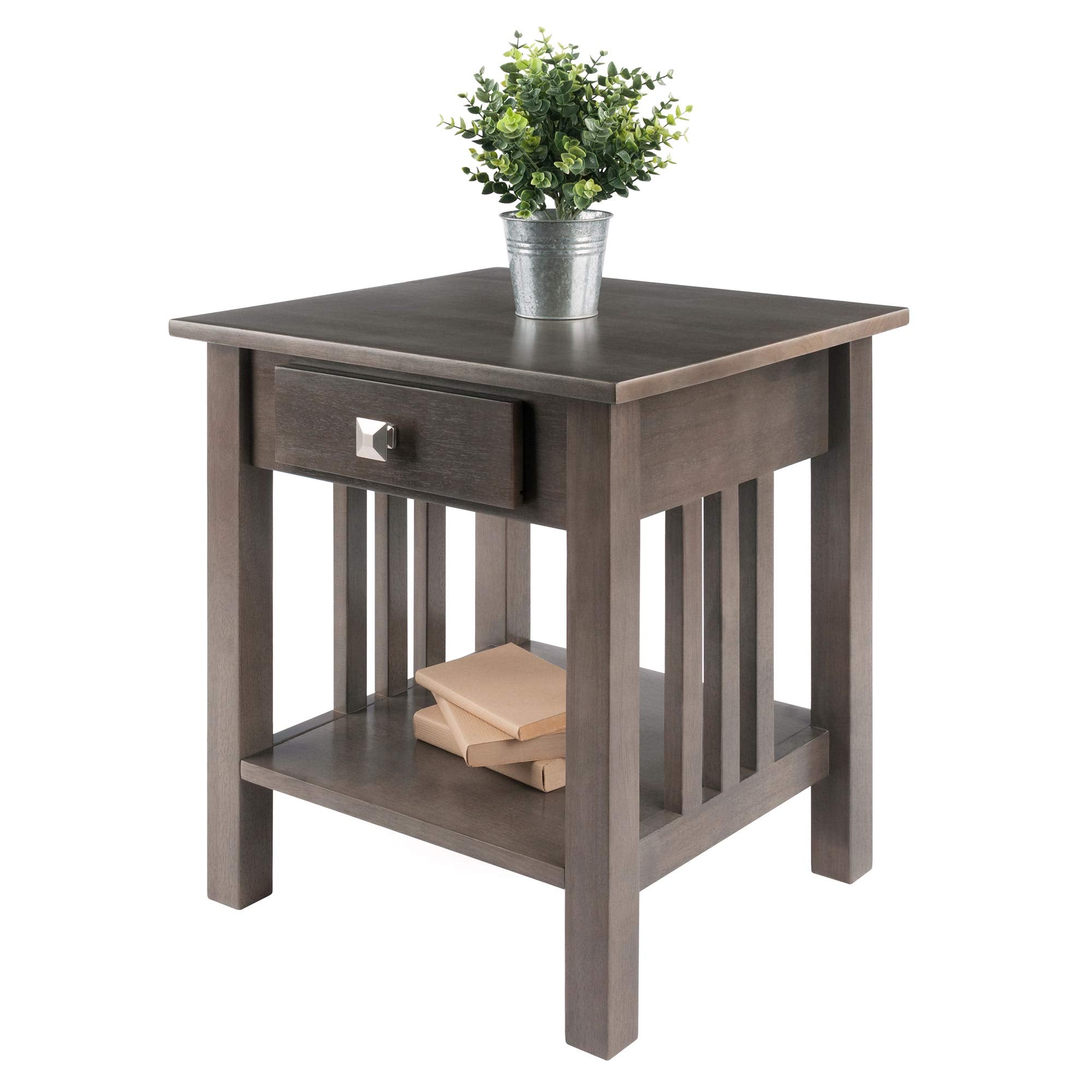 Winsome Stafford Occasional Table, Oyster Gray 19.92 X 18.98 X 22.05