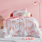 Sleep Zone Kids Unicorn Bedding Comforter Set Full/Queen Size - Super Soft & Cute Printed 3-Piece Comforter Set All Seasons For