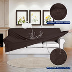 Purefit 100% Dual Waterproof Couch Cover Slipcovers For Couches And Sofas - Stretch Non Slip Fleece Sofa Covers Washable, Leakproof Furniture Protector For Kids, Pets, Dog (Sofa, Chocolate)