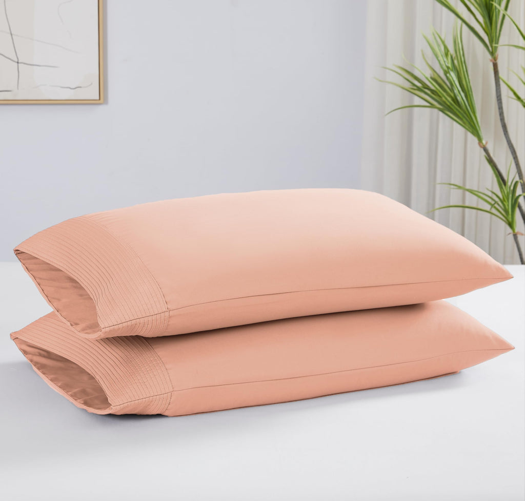 Southshore Fine Living, Inc. King Size Pleated Sheets Set, 4-Piece, 21'' Extra Deep Pocket Sheets, King Size | Flat Sheet, Fitte
