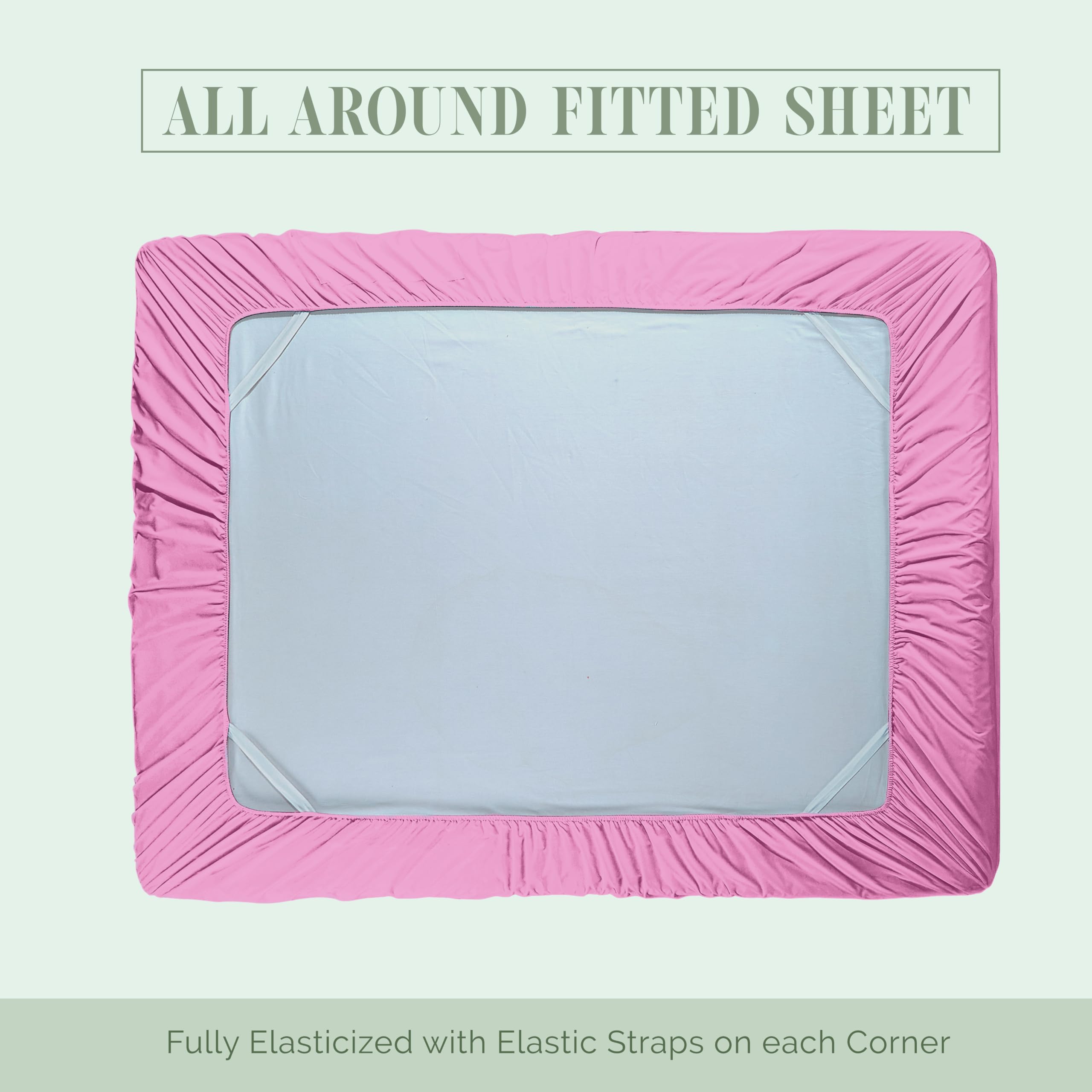 Elegant Comfort 1500 Premium Hotel Quality 18-24 Inches Deep - Extra Deep Pocket Single Fitted Sheet For High Mattress, Luxury And Softest, Smart Pocket - Wrinkle Free, King, Light Pink