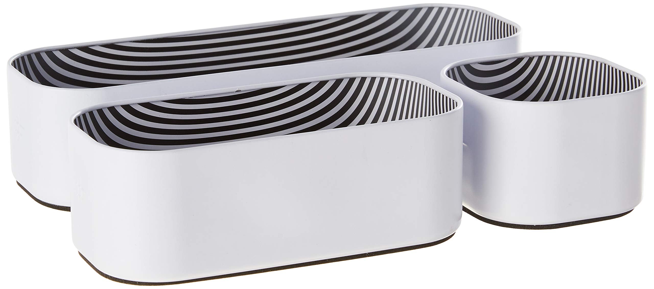 Three By Three Seattle 3 Piece Metal Organizer Tray Set For Storing Makeup, Stationery, Utensils, And More In Office Desk, Kitch