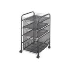 Safco Onyx Rolling File Cart with Large File Drawer and 2 Supply Drawers, Fits Letter-Size Hanging Folders, Durable Steel Construction