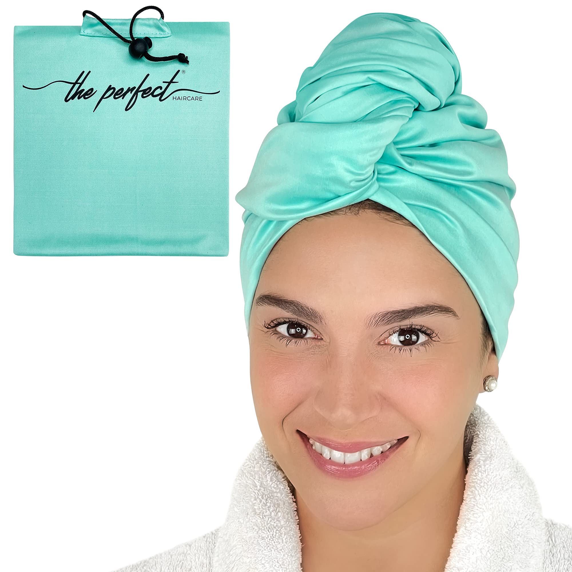 Microfiber Hair Towel Wrap for Women - Gift and Travel - Smooth like Silk - Curly, Wavy, Straight Hair Girls - Plopping Essentia