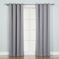Best Home Fashion Basic Thermal Insulated Blackout Curtains - Antique Bronze Grommet Top - Grey - 52'' W x 96'' L (Set of 2 Pane