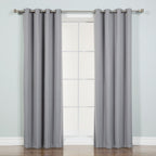 Best Home Fashion Basic Thermal Insulated Blackout Curtains - Antique Bronze Grommet Top - Grey - 52'' W x 96'' L (Set of 2 Pane