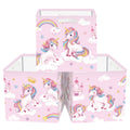 HUUMONSS 11.8 Unicorn Rainbow Cube Storage Organizer Set 3Pcs Cloud Star Cube Storage Bin for Bathroom/Bedroom Parents Book Che