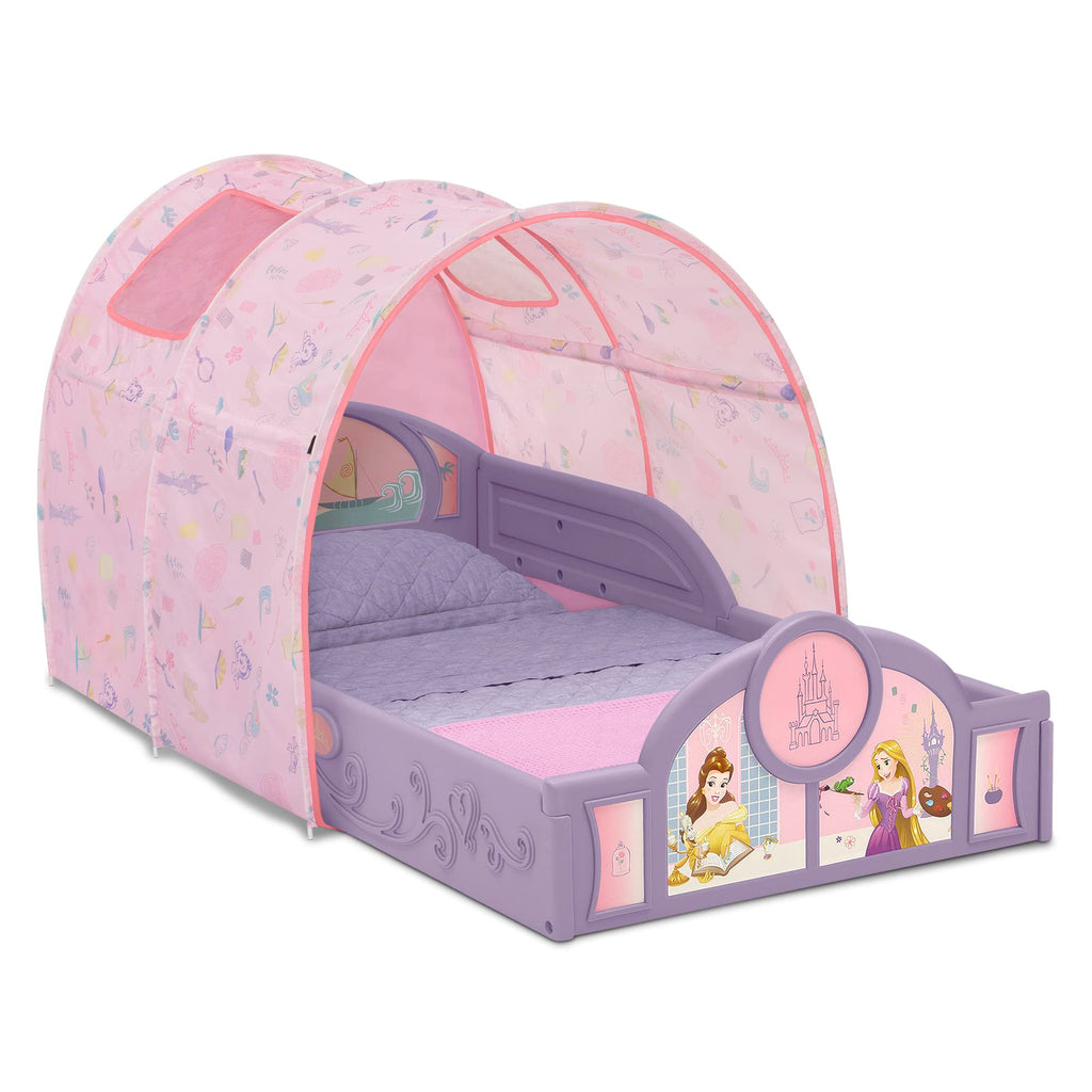 Disney Princess Sleep And Play Toddler Bed With Tent By Delta Children, Purple/Pink