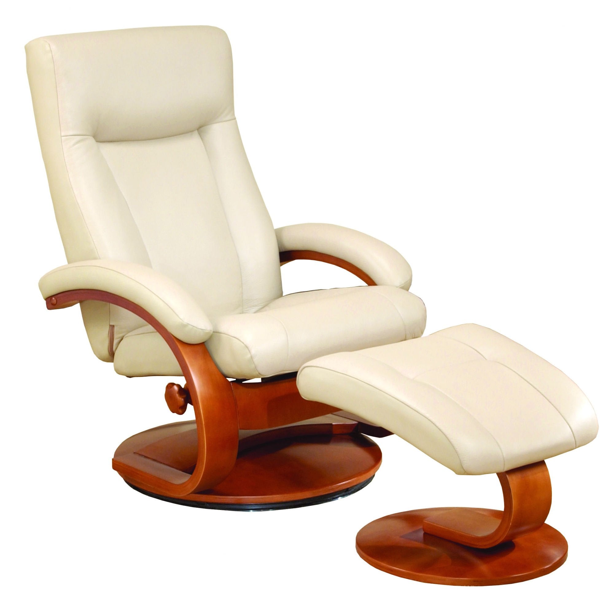 Mac Motion Oslo Collection Cobblestone Top Grain Leather Hamar Recliner And Ottoman,