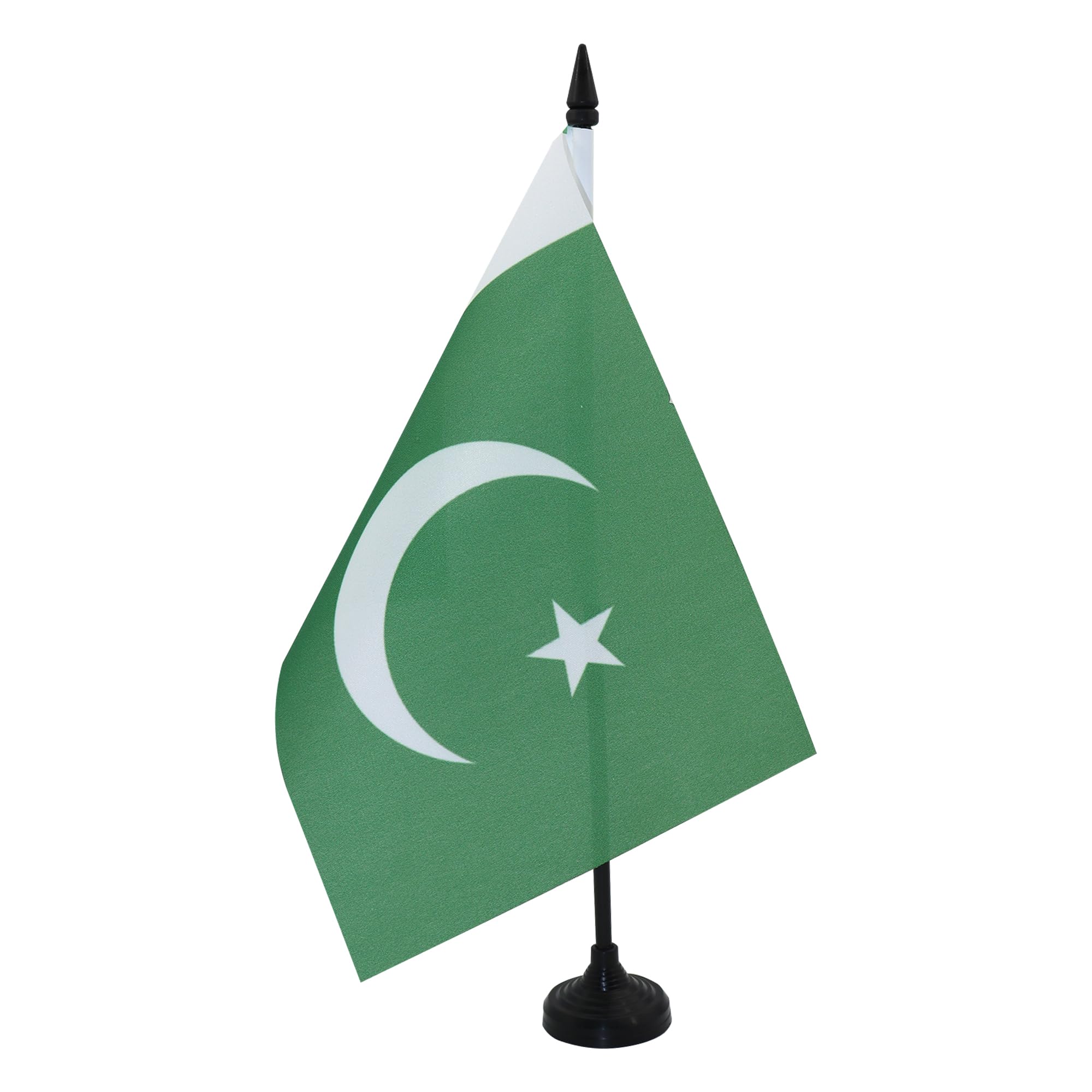 Pakistan Table Flag 5' X 8' - Pakistani Desk Flag 21 X 14 Cm - Black Plastic Stick And Base - Az Flag