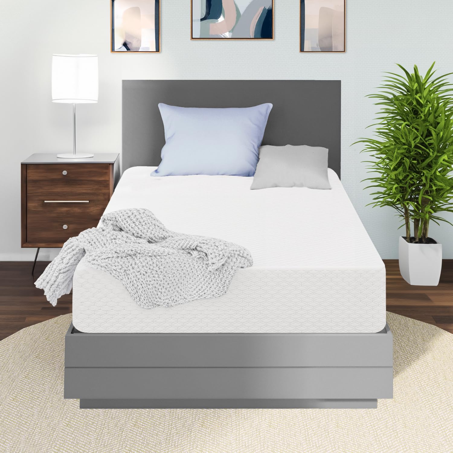 NEO SLEEP 8 Inch Twin Cooling Gel Memory Foam Mattress Medium Firm CertiPUR-US Certified Mattress in a Box Enhanced Pressure Rel