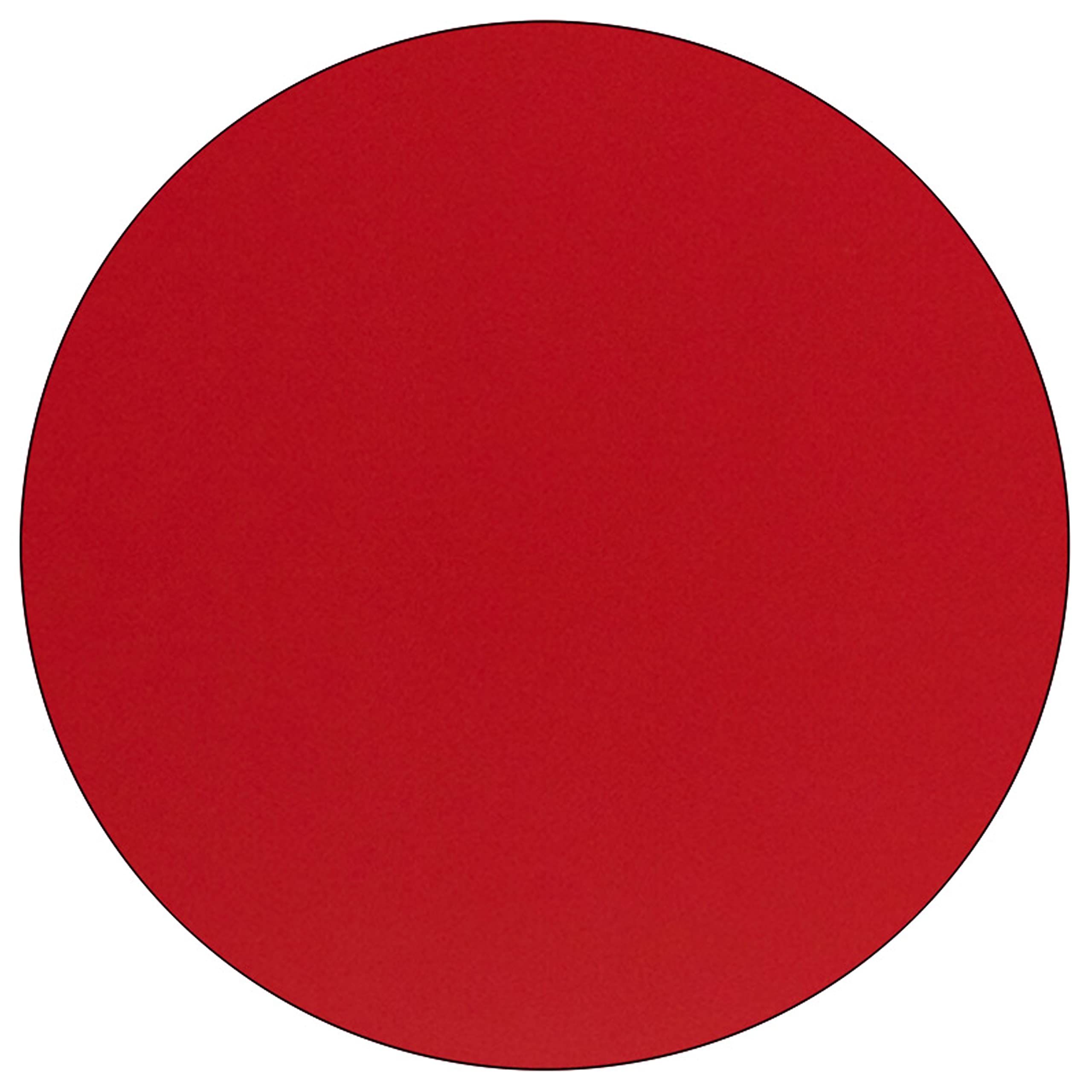 Flash Furniture Wren 48'' Round Red HP Laminate Activity Table - Height Adjustable Short Legs