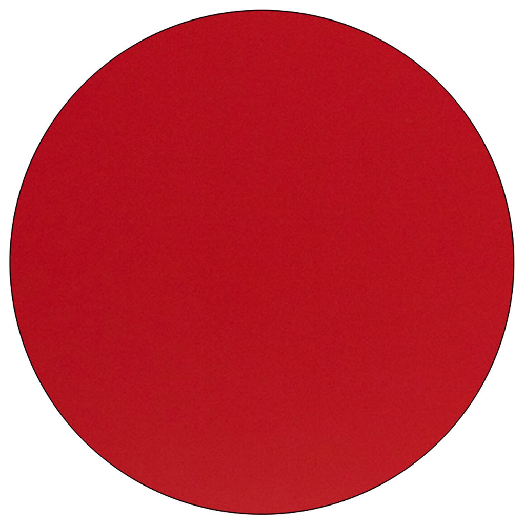 Flash Furniture Wren 48'' Round Red HP Laminate Activity Table - Height Adjustable Short Legs