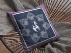 HomeRoots Blue On White Broadcloth 20â€ Navy Purple Horse Indoor Outdoor Throw Pillow