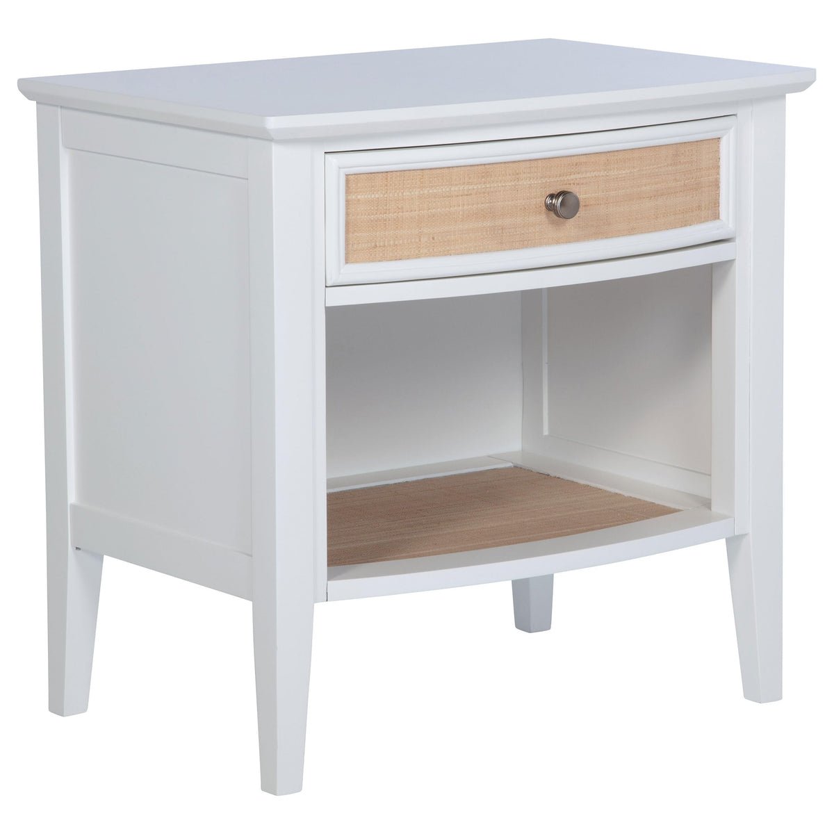 Coaster Home Furnishings Bexhill Farmhouse Wood 1-Drawer Bedroom Nightstand Bedside Table Organizer Unit White 223472