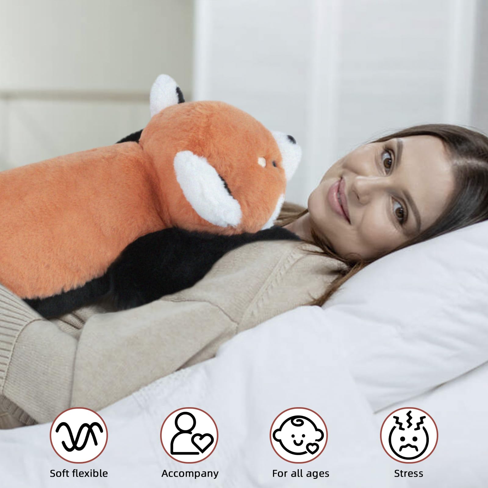 Niuniu Daddy Study Buddy Weighted Red Panda Stuffed Animals, 5Lb Sensory Weighted Plush Toys For Adults Kids, Giant Stuffed Red