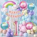 Velunza Set Of 59 Pcs 1St Birthday Decoration Kit With Rainbow Foil Balloon | First Birthday Decoration For Baby Boy And Baby Gi