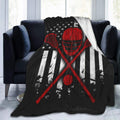 Lacrosse American Flag Ultra Soft Flannel Fleece All Season Light Weight Living Room/Bedroom Warm Blanket