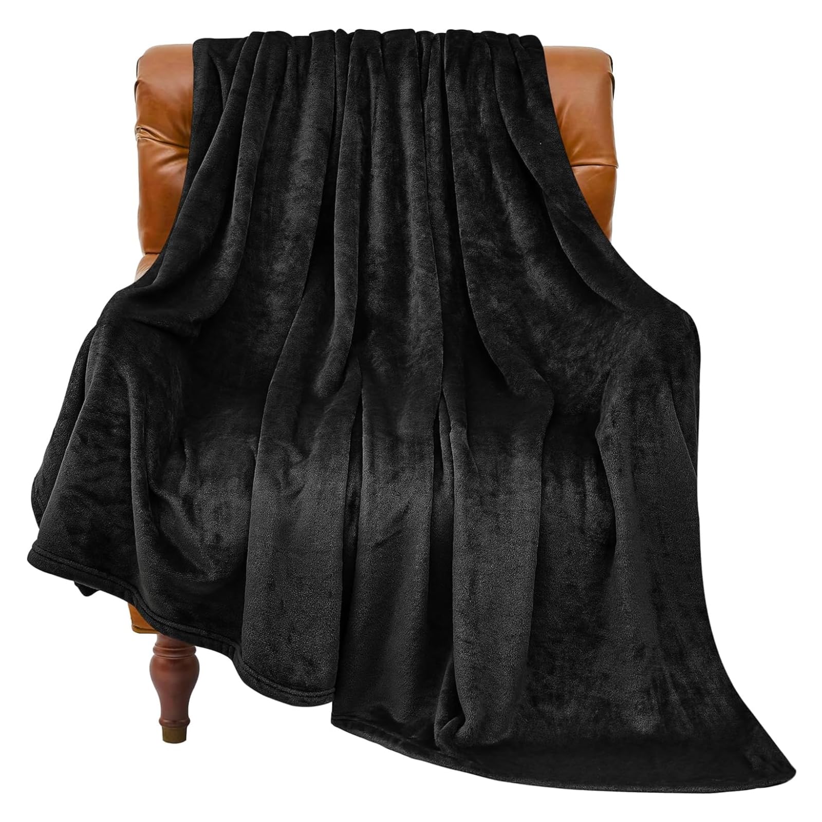 Bedelite Fleece Blanket Black Throw Blanket For Couch & Bed, Luxury Plush Cozy Fuzzy Blanket 50' X 70', Super Soft Warm Lightw