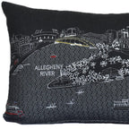 HomeRoots Grey 24' Black Pittsburgh Nighttime Skyline Lumbar Decorative Pillow