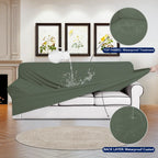 Purefit 100% Dual Waterproof Couch Cover Slipcovers For Couches And Sofas - Stretch Non Slip Fleece Sofa Covers Washable, Leakproof Furniture Protector For Kids, Pets, Dog (Sofa, Greyish Green)