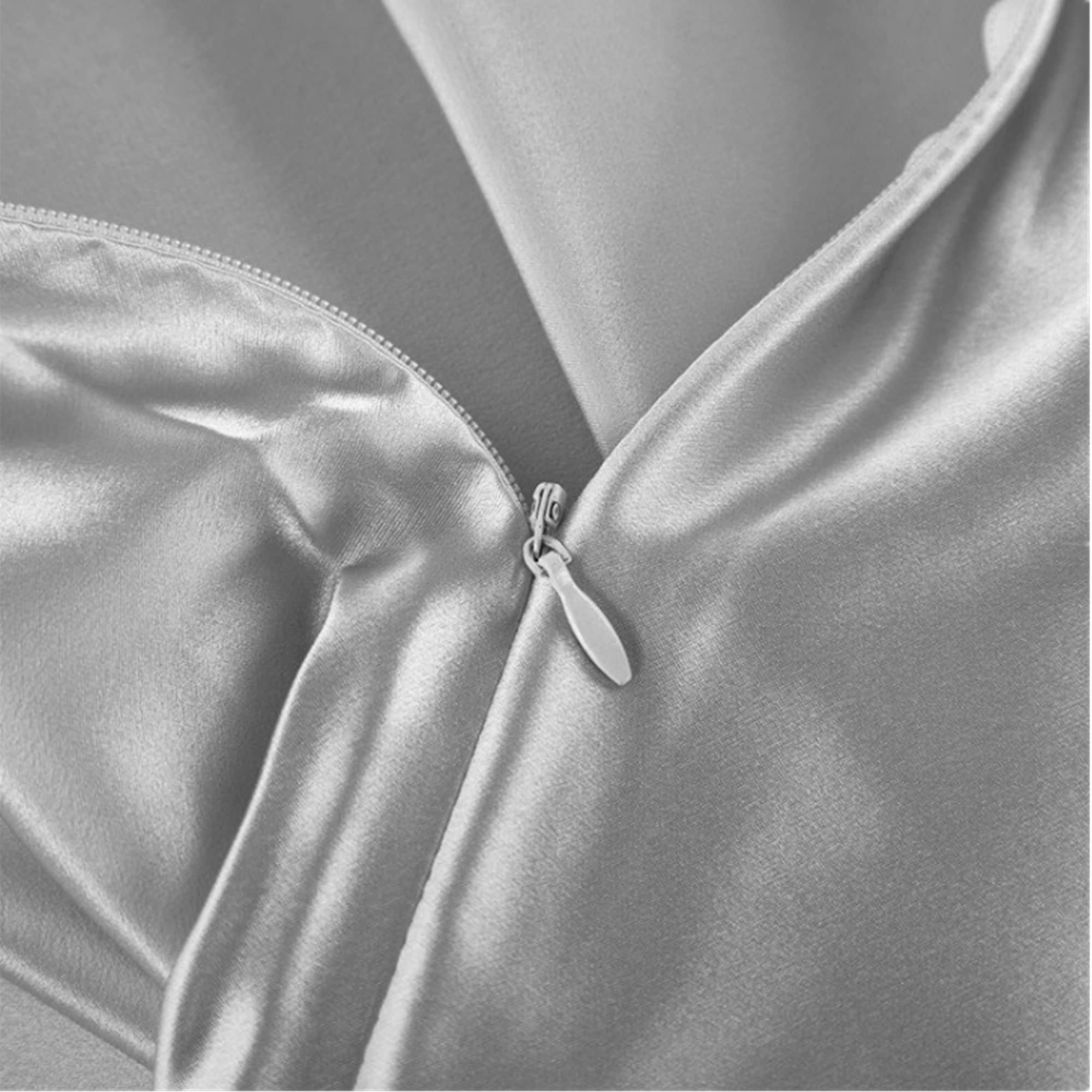 Gray Silk Pillowcase King For Hair And Skin Made In Usa, Real 22 Momme Silk Anti Acne Pillow Cases With Zipper, 100% Silk Pillow