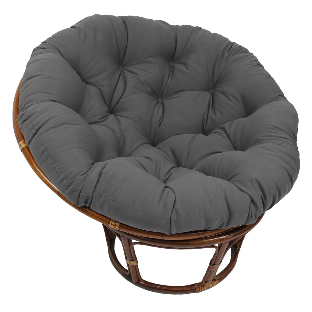 Blazing Needles Twill Papasan Cushion, 52" x 6" x 52", Steel Grey