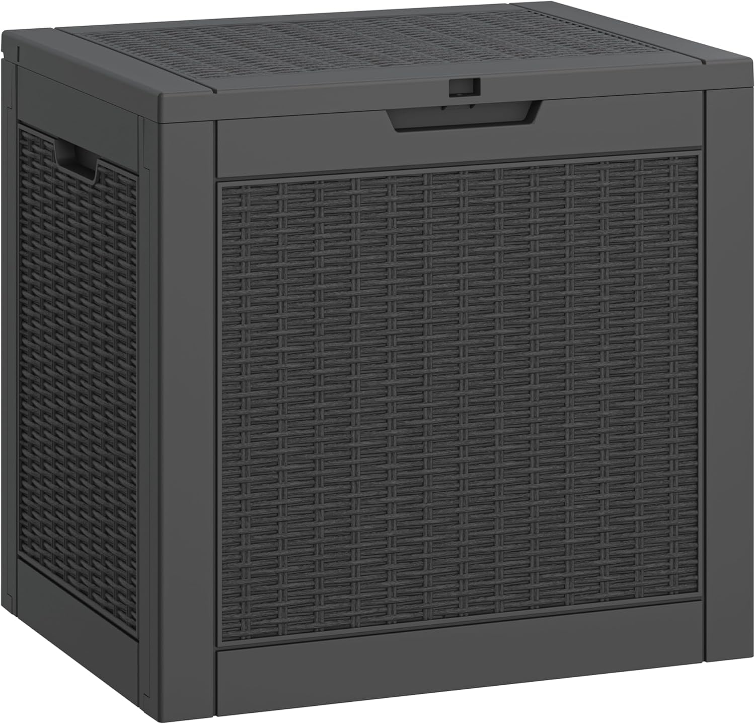 Kamaboko 31 Gallon Outdoor Storage Box, Resin Deck Boxes Indoor And Outdoor, Waterproof Storage Box Lockable Lid For Garden Tool