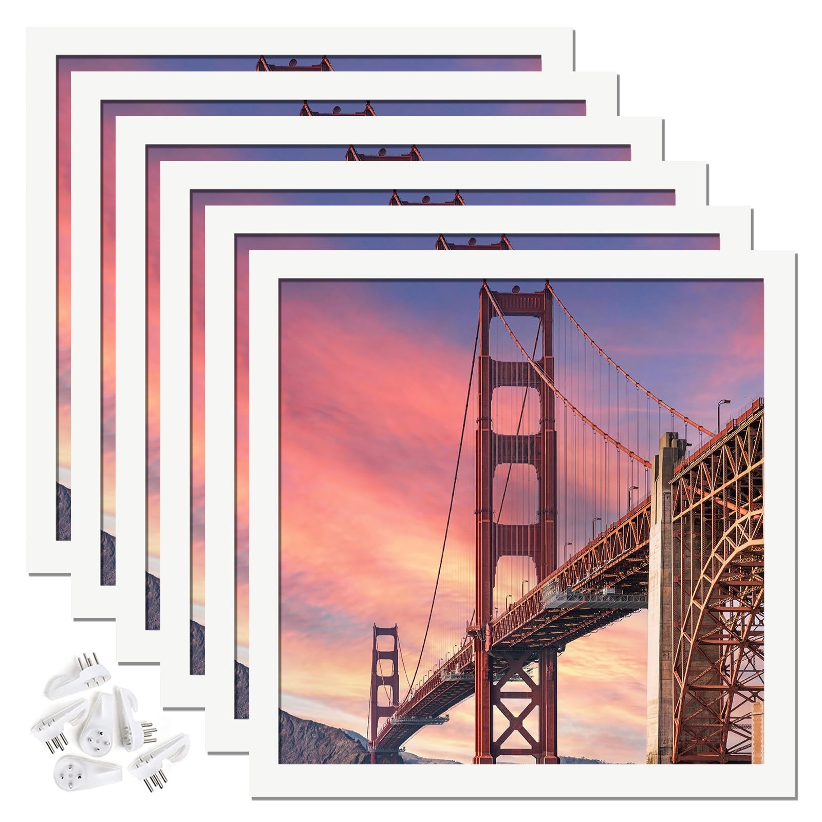ijuerybai 6 Sets 16x24 Picture Frame, Frames for 16 x 24 Canvas Collage Photo Poster Certificate Wall Gallery, High Transparent 
