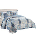 Royal Tradition Bellflower Reversible Coverlets, Queen Over-Sized 3Pc Quilt Set (92-Inch Wide X 96-Inch Long) Lightweight Bedspr