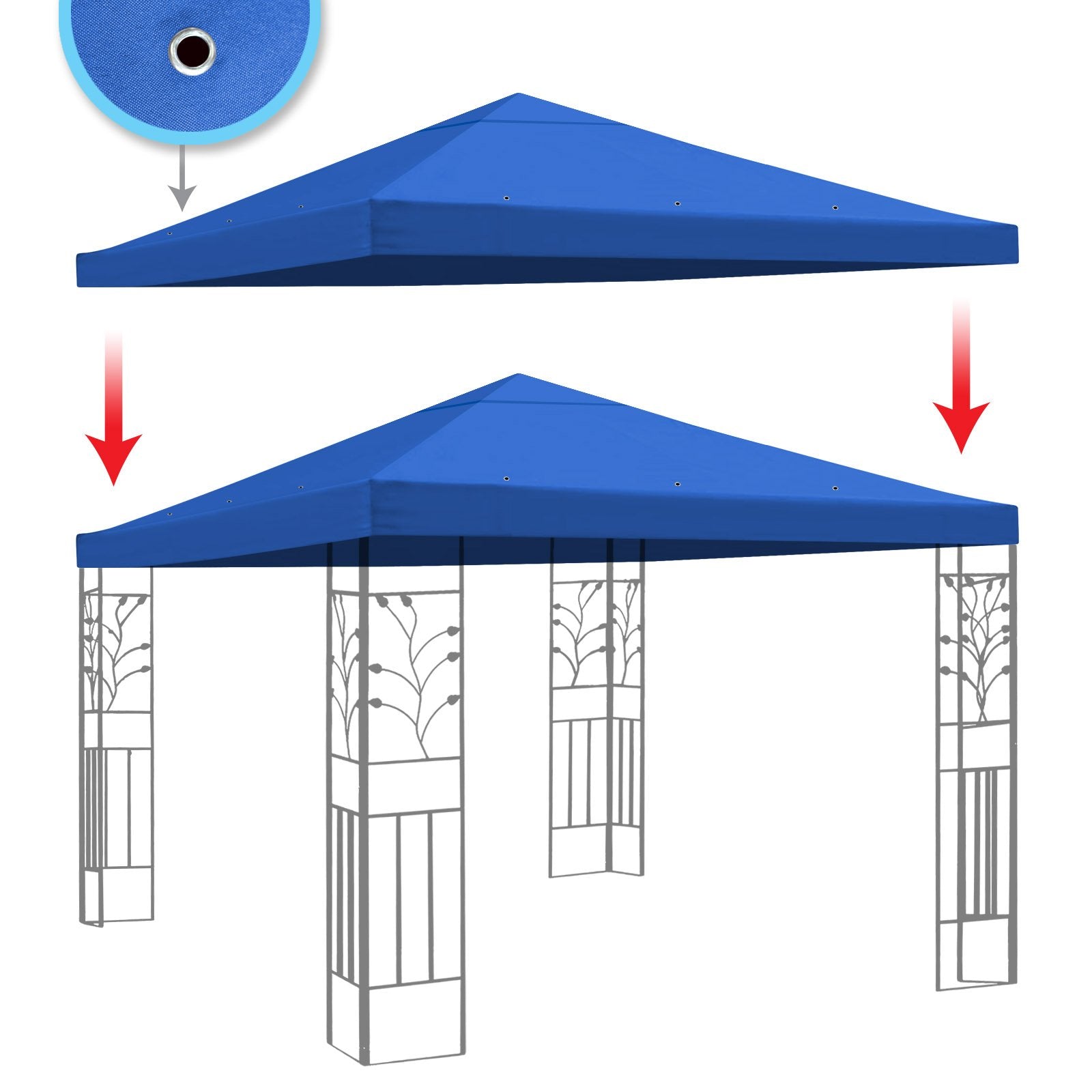Benefitusa G245-Blue G245 Gazebo Canopy, 10' L X 10' ', Blue