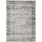 HomeRoots 510395 7 x 10 ft. Charcoal Gray Salmon & Ivory Oriental Printed Stain Resistant Non Skid Rectangle Area Rug