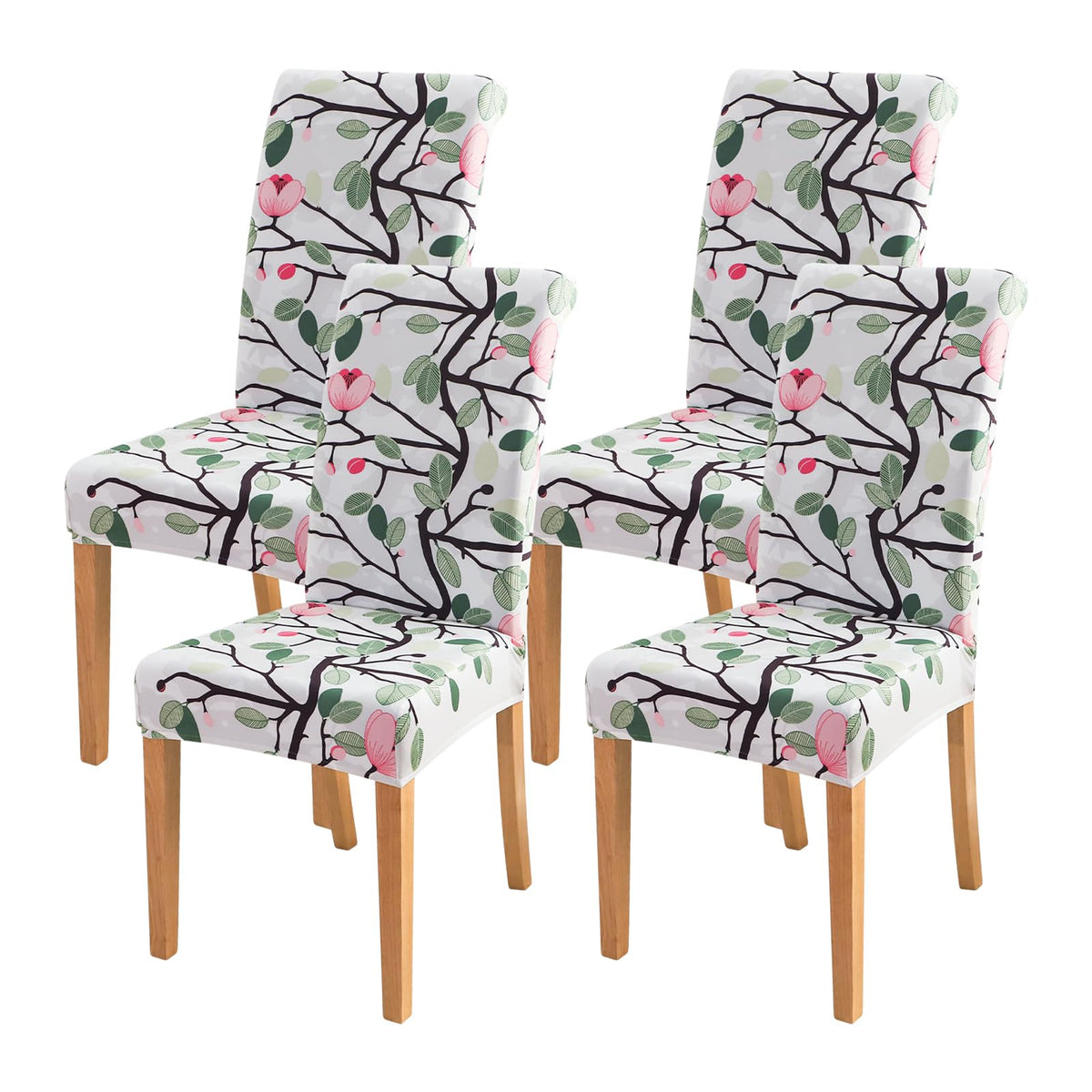 Forcheer Chair Covers For Dining Chairs Set Of 4,Spring Floral Stretch Dining Room Chair Cover Kitchen Parsons Chair Slipcovers (Pack Of 4, Spring Floral)